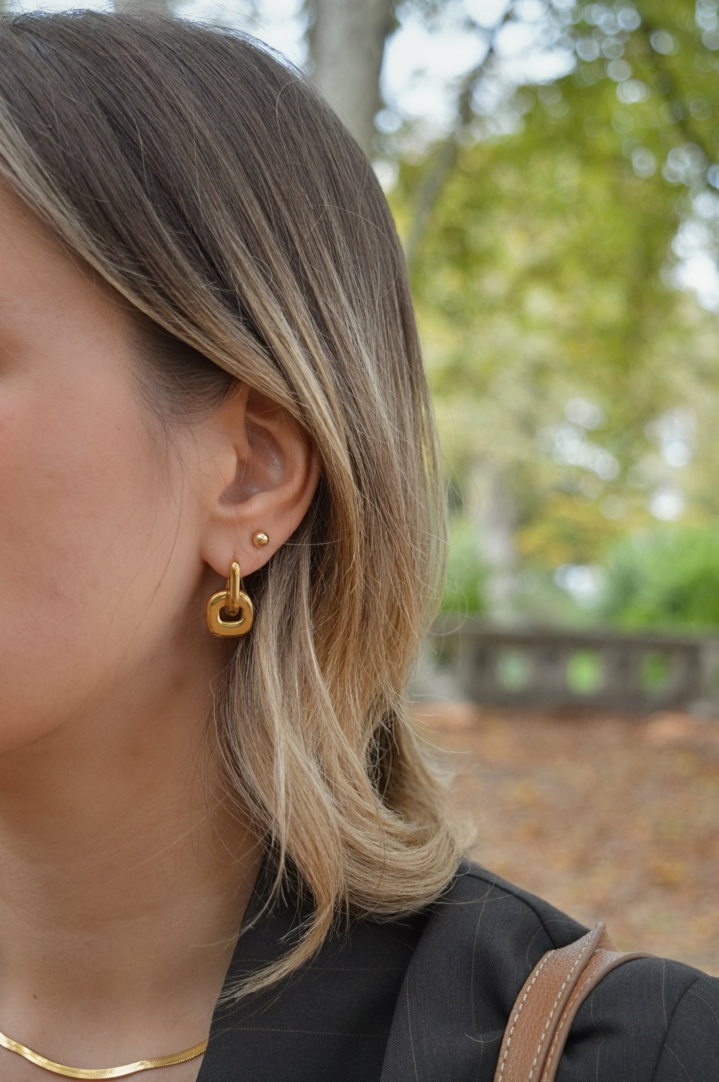 Astrid Edge 2-in-1 Ohrring | Gold