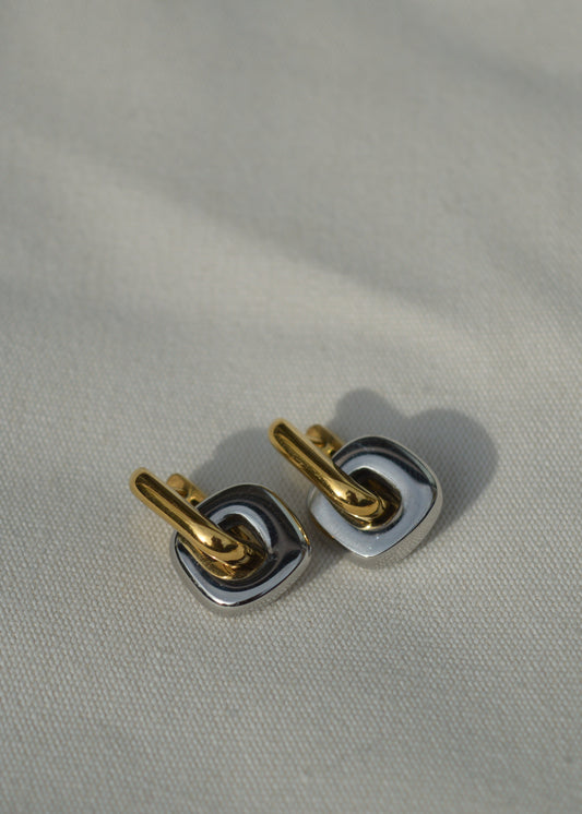 Astrid Edge 2-in-1 Ohrringe | Gold & Silber