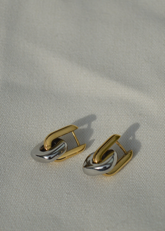 Astrid Edge 2-in-1 Ohrringe | Gold & Silber