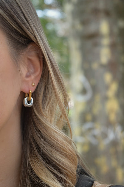 Astrid Edge 2-in-1 Ohrringe | Gold & Silber