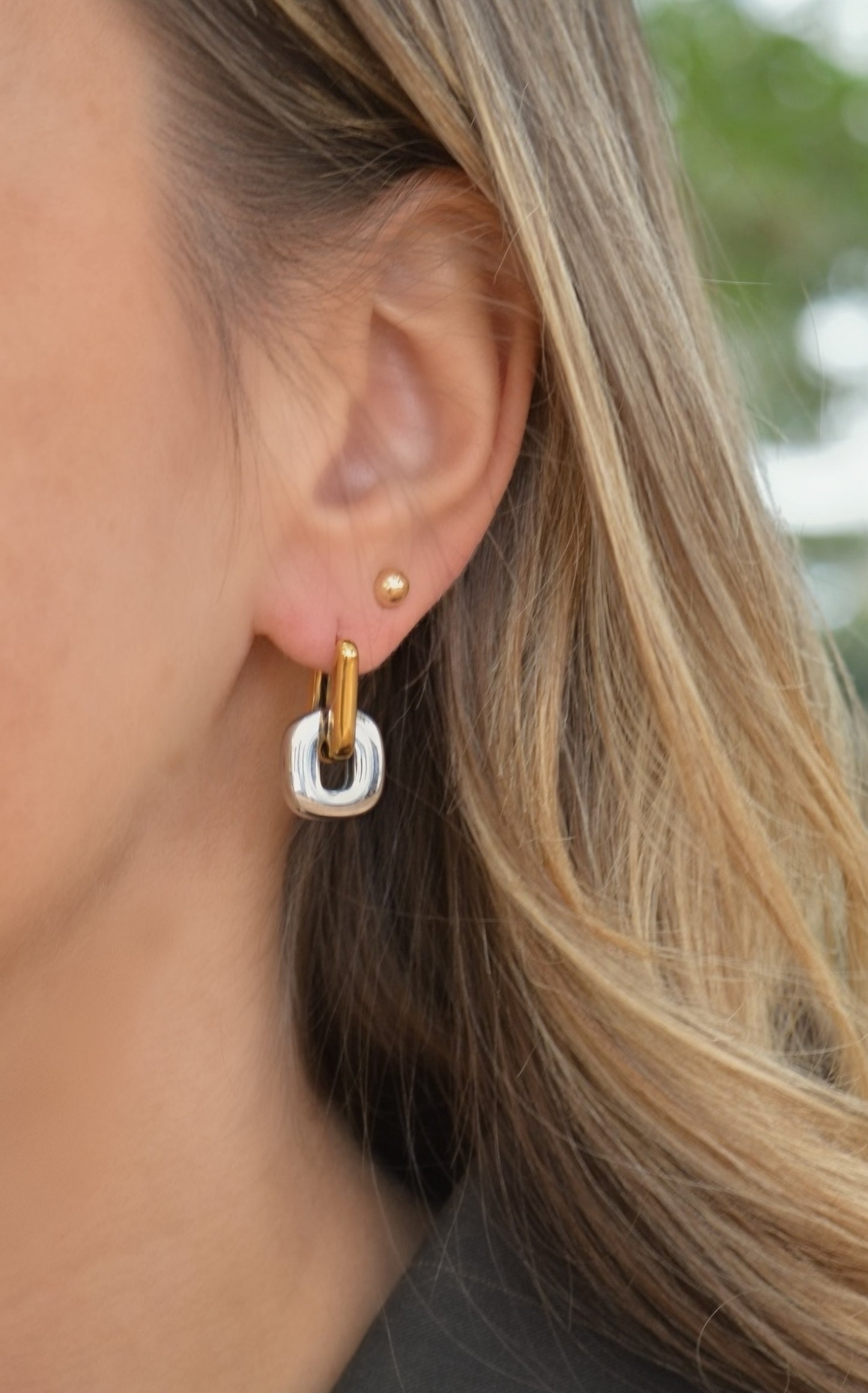 Astrid Edge 2-in-1 Ohrringe | Gold & Silber