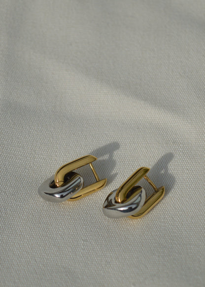 Astrid Edge 2-in-1 Ohrringe | Gold & Silber