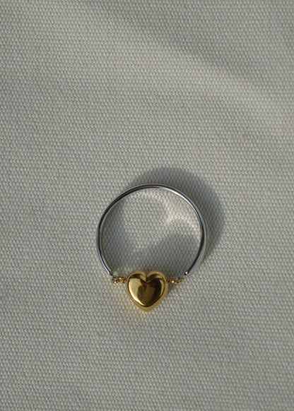 Lykke heart Ring | Gold & Silber