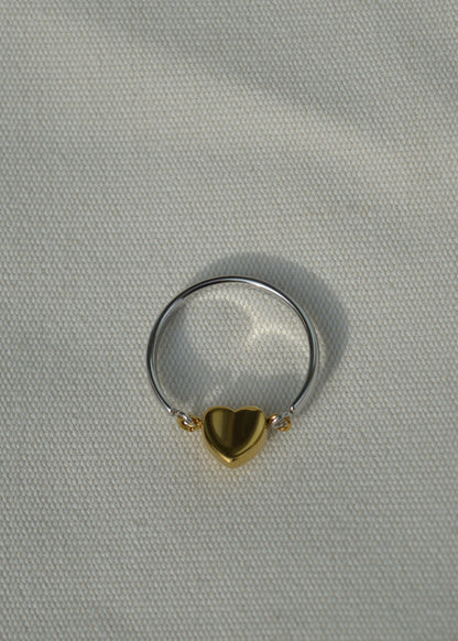 Lykke heart Ring | Gold & Silber