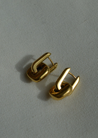 Astrid Edge 2-in-1 Ohrring | Gold