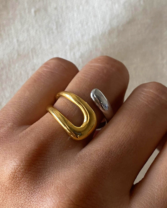 Elena Verstellbarer Ring | Gold & Silber